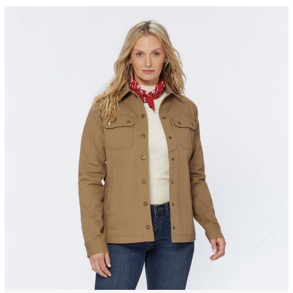 Duluth Trading DuluthFlex Fire Hose Womens Medium Flannel Lined Shirt Jacket